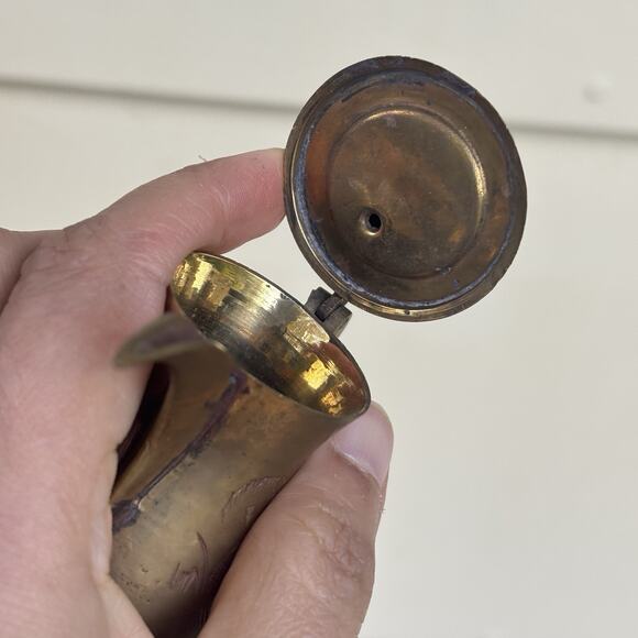 VTG Brass Indian Coffee Pot 9" w/ 3 Goblets | Miniature Dallah Decor Etched Set - Picture 6 of 16